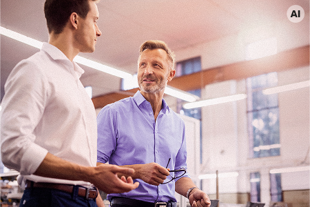 Współwłaściciele firmy podczas rozmowy